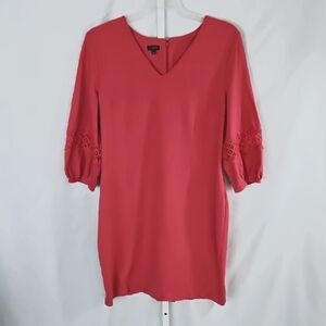 Talbots Womens Pink Dress With Puff Sleeves Size 16